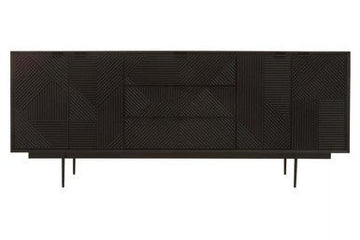 Jakara Black Wood Sideboard With Metal Legs