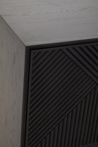 Jakara Black Wood Sideboard With Metal Legs