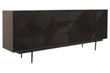 Jakara Black Wood Sideboard With Metal Legs