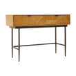 Jakara Two Drawer Natural Finish Console Table With Black Metal Legs