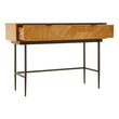 Jakara Two Drawer Natural Finish Console Table With Black Metal Legs