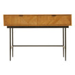 Jakara Two Drawer Natural Finish Console Table With Black Metal Legs