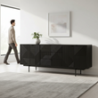 Jakara Black Wood Sideboard With Metal Legs