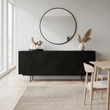 Jakara Black Wood Sideboard With Metal Legs