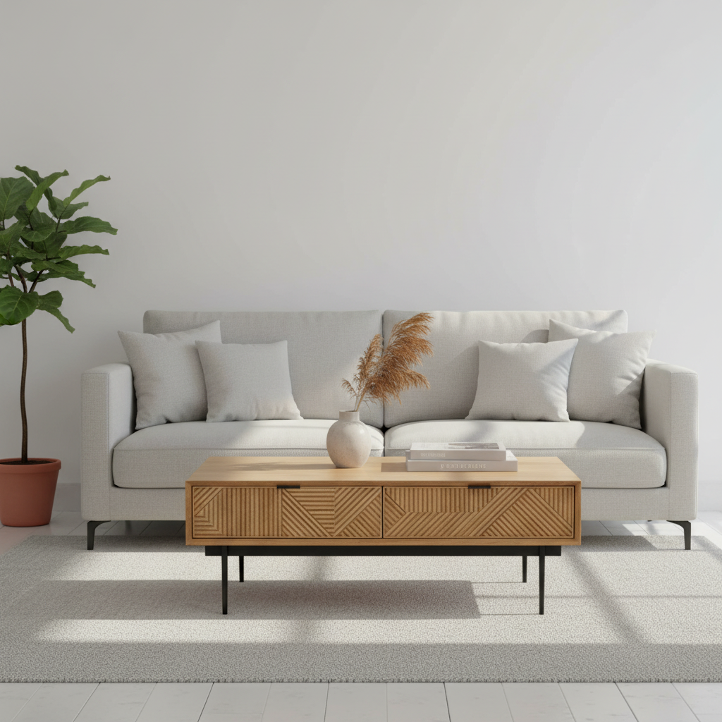 Jakara Natural Finish Wooden Coffee Table