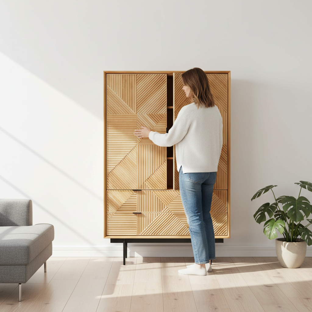 Jakara Natural Wooden Cabinet