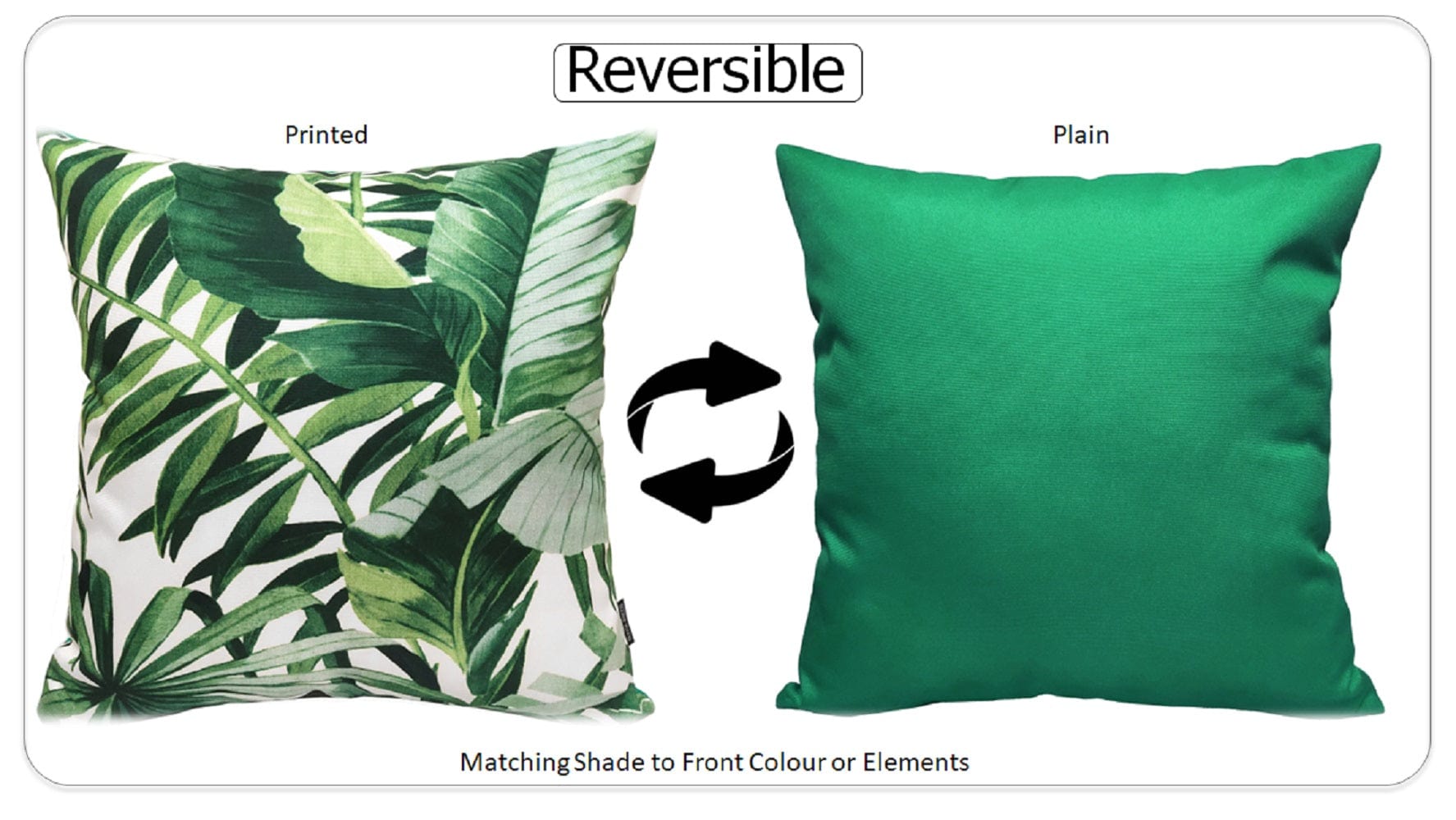 Jamil Green Outdoor Waterproof Cushions 43 x 43 cm Comfortable Durable Water - Resistant for Patio Garden Travel Beach