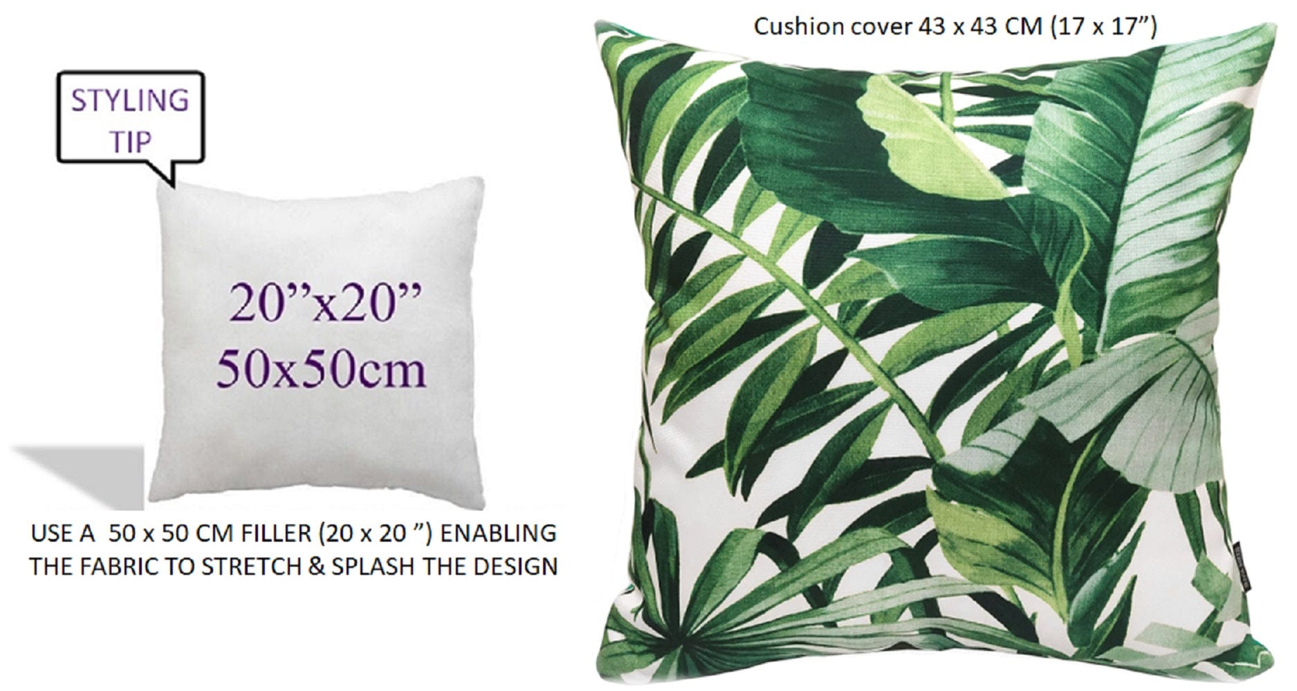 Jamil Green Outdoor Waterproof Cushions 43 x 43 cm Comfortable Durable Water - Resistant for Patio Garden Travel Beach