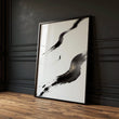 Japan Art Ink Brush Solitary Figure Black White Gold-Toned wall art — piece 1 of 3 in the set