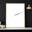 Japan Art Ink Brush Solitary Figure Black White Gold-Toned Wall Art Prints | Set of 3