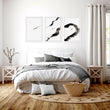 Japan Art Ink Brush Solitary Figure Black White Gold-Toned wall art displayed on a wall in a styled room — view 7