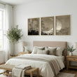 Japan Art wall art Crescent Moon & Pampas Grass Japandi Landscape displayed on a wall in a styled room — view 3