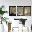 Japan Paintings Crescent Moon & Pampas Grass Japandi wall art displayed on a wall in a styled room — view 4