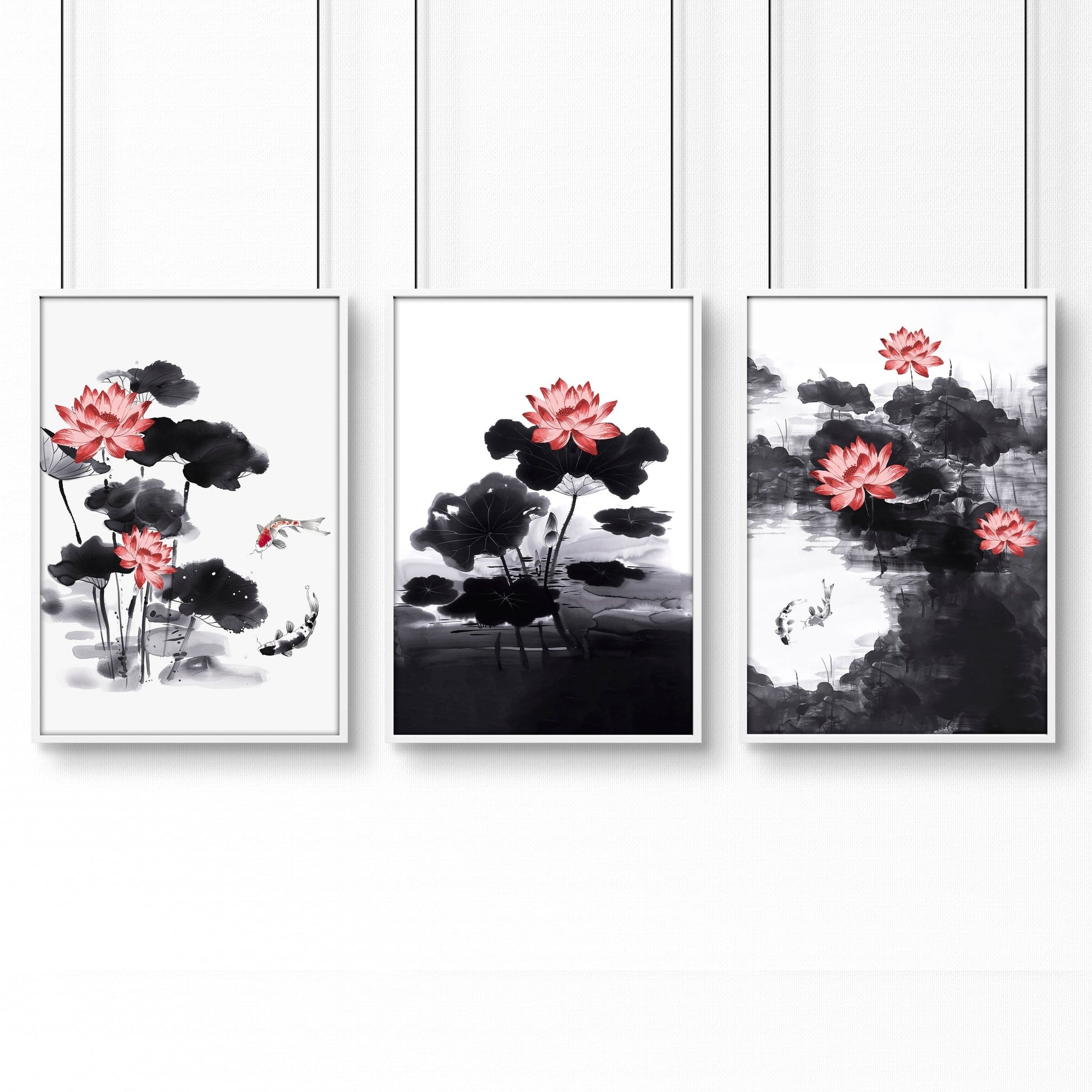 Japandi Decor | Set of 3 Asian Inspired Wall art Prints
