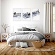 Japanese Art wall art Ink Wash Asian Landscape with Fisherman & Pagoda displayed on a wall in a styled room — view 7