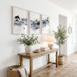 Japanese Art wall art UK | Ink Wash Landscape with Fisherman, Trees & Pagoda displayed on a wall in a styled room — view 5
