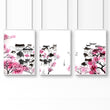 Japanese Flower Art | Set of 3 wall art prints