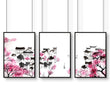 Japanese Flower Art | Set of 3 wall art prints