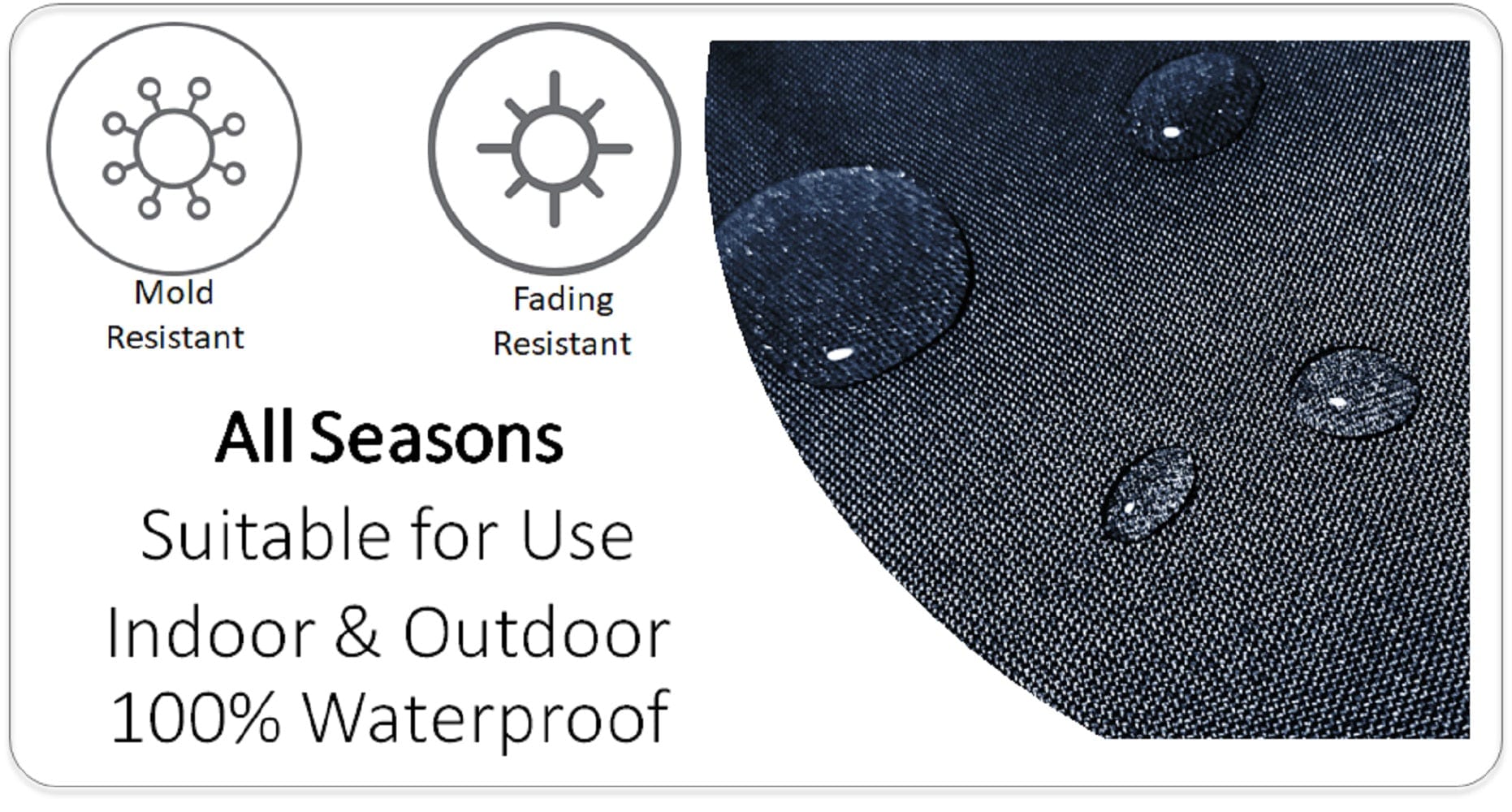 Jardin Silver Waterproof Outdoor and Indoor Cushions 17x17 Inch Weather - Resistant Patio Garden Balcony Seating Premium Hollow - Fibre Decorative Pillows