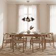 Jasper Black Shade and Chrome 4 Light Pendant Light