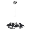 Jasper Black Shade and Chrome 4 Light Pendant Light