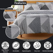 Jasper Grey Printed Reversible Quilted Duvet Cover Set with Button Closure in Single Double and King High - Quality Polyester