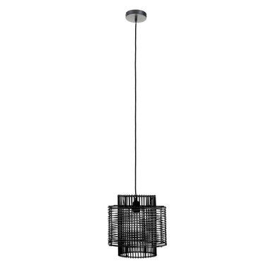 Jaya Black Rattan Overlapping Pendant Lamp