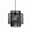 Jaya Black Rattan Overlapping Pendant Lamp