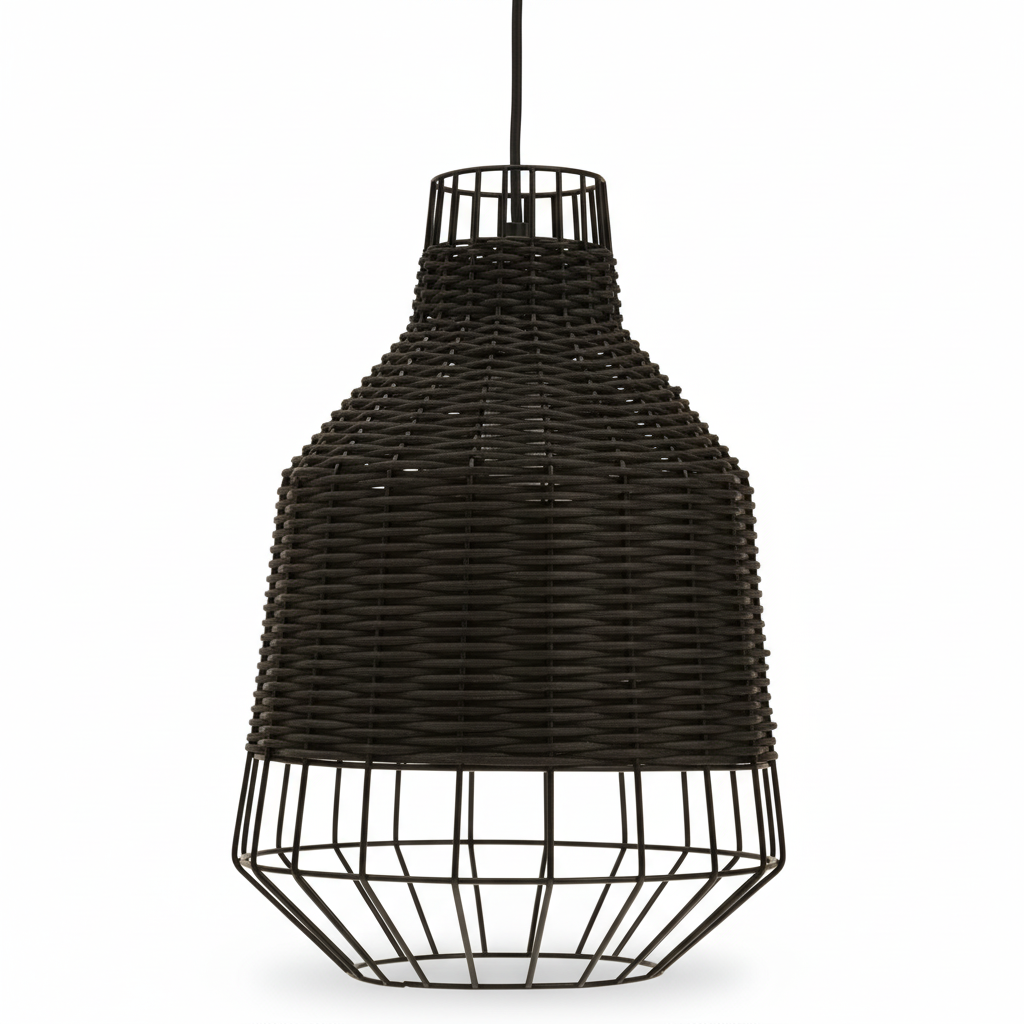 Jaya Black Rattan Pendant Lamp