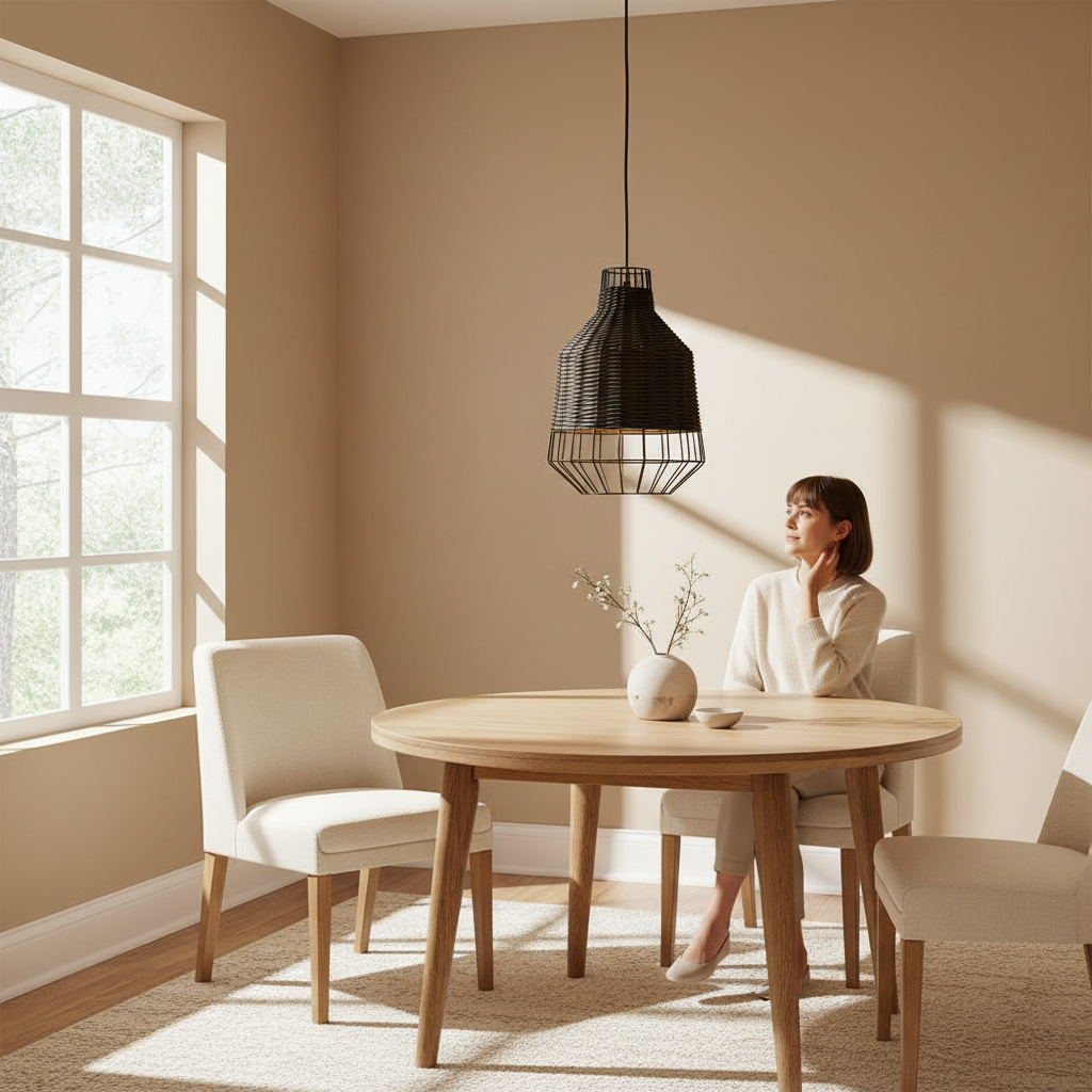 Jaya Black Rattan Pendant Lamp