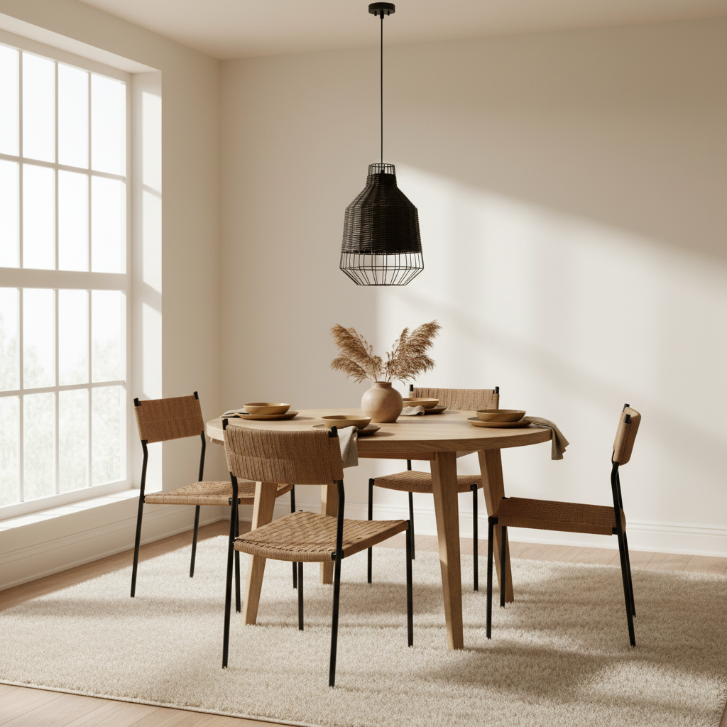 Jaya Black Rattan Pendant Lamp