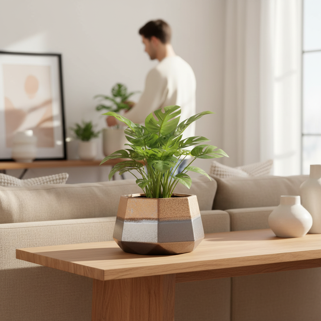 Jet Large Metallic Planter