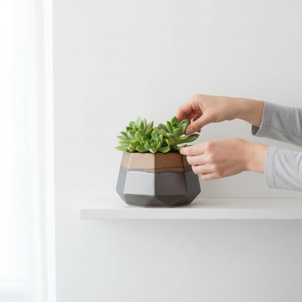 Jet Small Metallic Planter