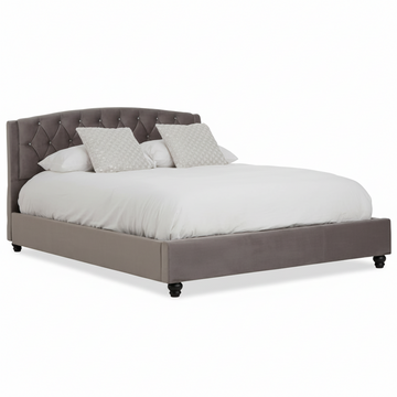 Josephine Grey Velvet King Bed