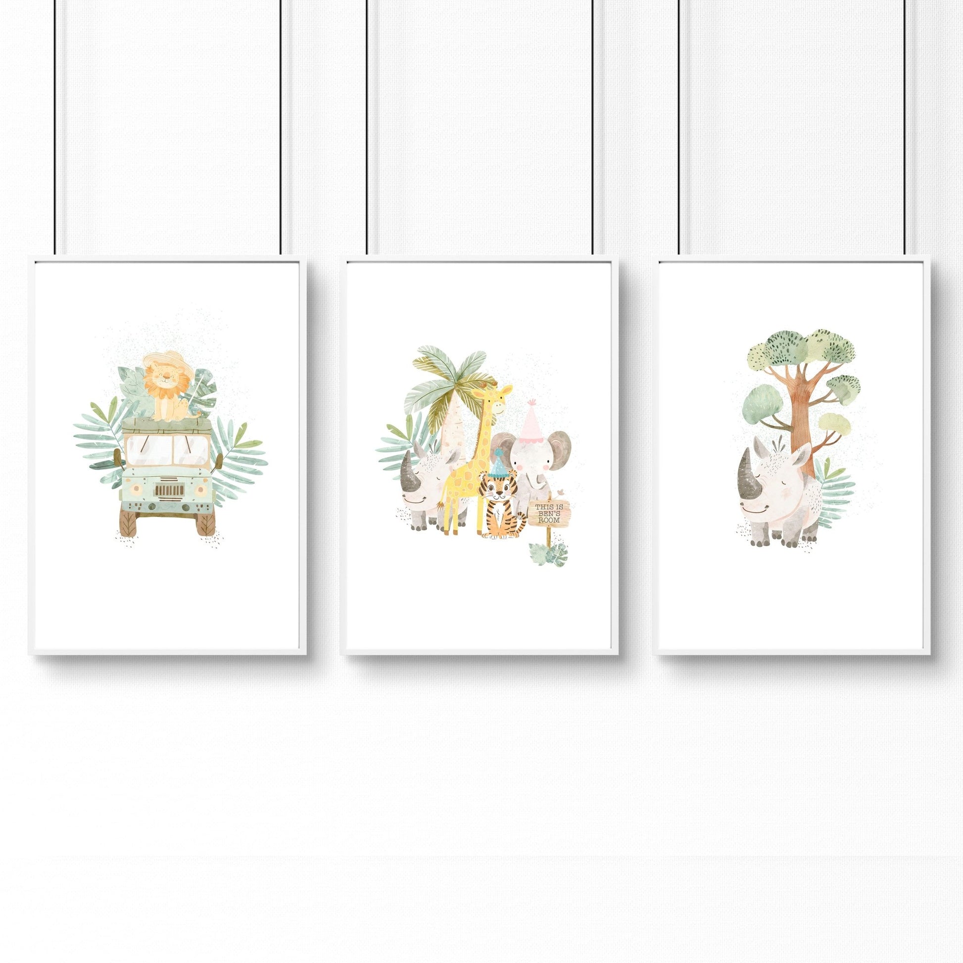 Jungle Nursery | Set of 3 wall art prints