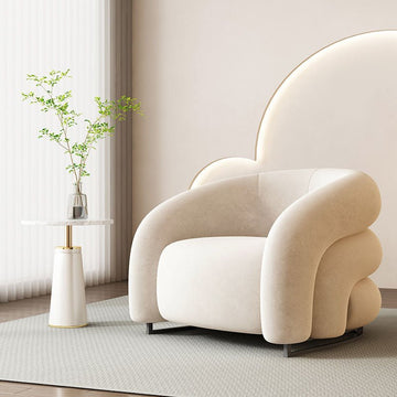 K93 Armchair, White Velvet