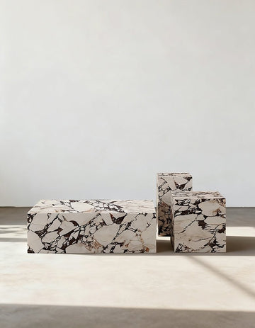 Kabelo Coffee Table Set, Sintered Stone/Marble