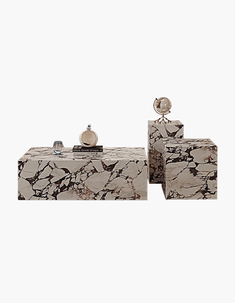 Kabelo Coffee Table Set, Sintered Stone/Marble