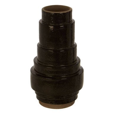 Kaga Black Earthenware Vase
