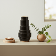 Kaga Black Earthenware Vase