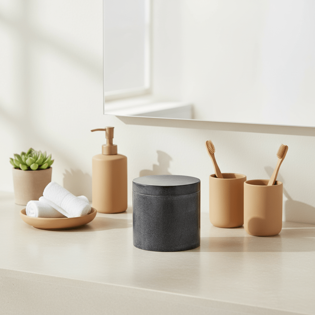 Kamal Dark Grey Marble Effect Cotton Jar