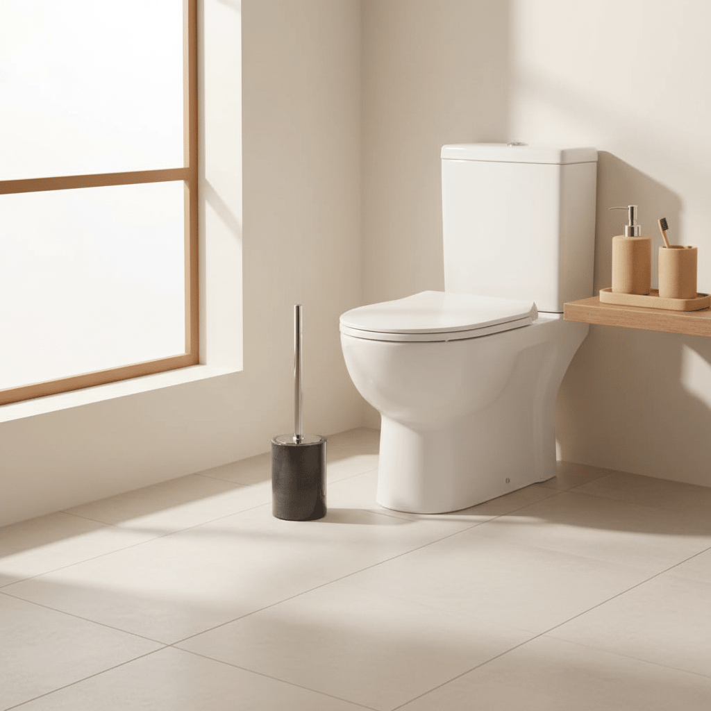 Kamal Dark Grey Marble Effect Toilet Brush