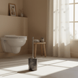 Kamal Dark Grey Marble Effect Toilet Brush