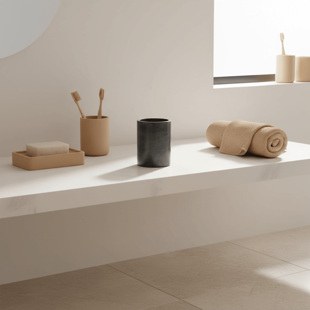 Kamal Dark Grey Marble Effect Tumbler