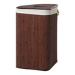 Kankyo Dark Brown Bamboo Corner Laundry Hamper