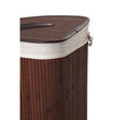Kankyo Dark Brown Bamboo Corner Laundry Hamper