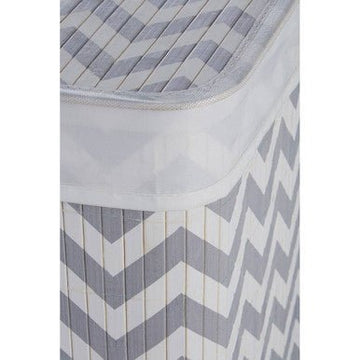 Kankyo White And Grey Chevron Laundry Hamper