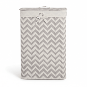 Kankyo White And Grey Chevron Laundry Hamper