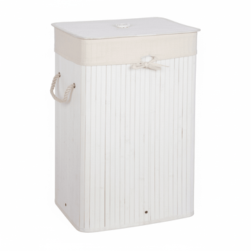 Kankyo White Bamboo Laundry Hamper