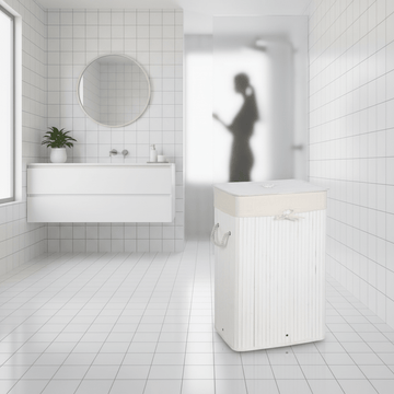 Kankyo White Bamboo Laundry Hamper